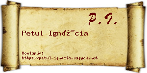 Petul Ignácia névjegykártya